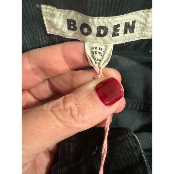 Boden 5-Pocket Cord Slim Jeans Pants Corduroy Size 10L RO446-GRN Green NEW NWT - Picture 7 of 7